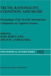Front cover of Truth, rationality, cognition, and music by International Colloquium on Cognitive Science (7th 2001 San Sebastián, Spain)