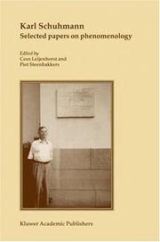 Front cover of Karl Schuhmann, selected papers on phenomenology by Karl Schuhmann