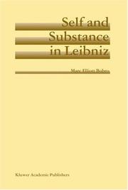 Front cover of Self and Substance in Leibniz by Marc Elliott Bobro