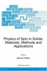 Front cover of Physics of spin in solids by NATO Advanced Research Workshop.