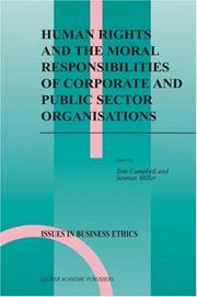 Front cover of Human rights and the moral responsibilities of corporate and public sector organisations by Campbell, Tom