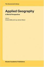 Cover of Applied geography by Antoine Bailly