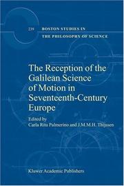 Cover of The reception of the Galilean science of motion in seventeenth century Europe by J. M. M. H. Thijssen