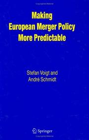 Front cover of Making European Merger Policy More Predictable by Stefan Voigt