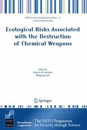 Front cover of Ecological risks associated with the destruction of chemical weapons by Vladimir M. Kolodkin