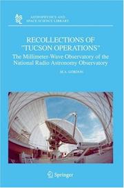 Front cover of Recollections of "Tucson operations" by Gordon, M. A.