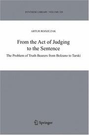 Front cover of From the Act of Judging to the Sentence by Artur Rojszczak