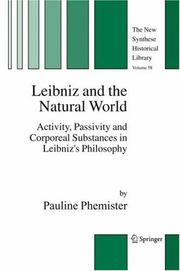 Front cover of Leibniz and the Natural World by Pauline Phemister