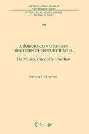 Front cover of A Rosicrucian Utopia in Eighteenth-Century Russia by Raffaella Faggionato