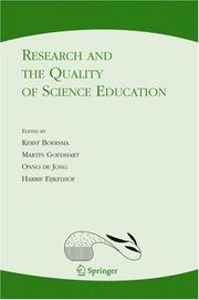 Front cover of Research and the quality of science education by Kerst Boersma