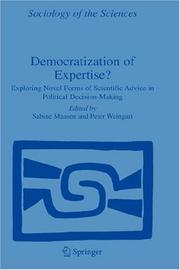 Front cover of Democratization of expertise? by Sabine Maasen