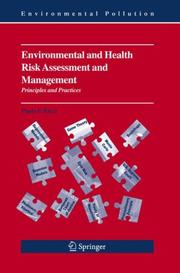 Front cover of Environmental and health risk assessment and management by Paolo F. Ricci