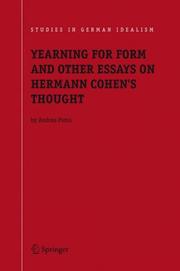 Front cover of Yearning for Form and Other Essays on Hermann Cohen's Thought (Studies in German Idealism) (Studies in German Idealism) by Andrea Poma
