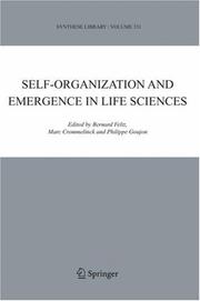 Cover of Self-organization and emergence in life sciences by Bernard Feltz