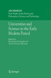 Cover of Universities and science in the early modern period by Mordechai Feingold