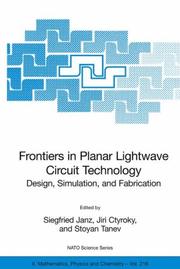 Front cover of Frontiers in planar lightwave circuit technology by Stoyan Tanev