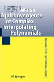 Front cover of Walsh equiconvergence of complex interpolating polynomials by Amnon Jakimovski