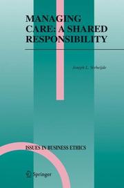 Cover of Managing Care by Joseph L. Verheijde