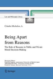 Front cover of Being Apart from Reasons by Cláudio Michelon Jr.