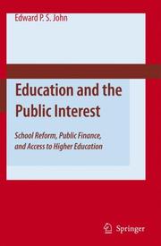Cover of Education and the Public Interest by St. John, Edward P.