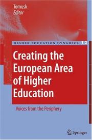 Front cover of Creating the European Area of Higher Education by Voldemar Tomusk