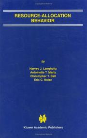Cover of Resource-allocation behavior by Harvey J. Langholtz