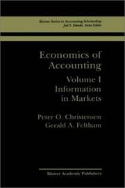 Front cover of Economics of accounting by Peter Ove Christensen