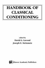 Front cover of Handbook of classical conditioning by David G. Lavond