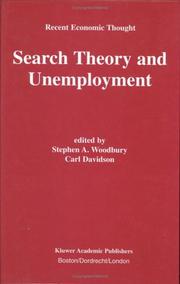 Front cover of Search theory and unemployment by Stephen A. Woodbury