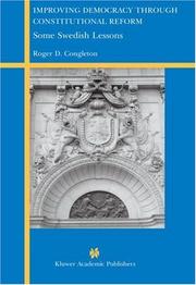 Cover of Improving democracy through constitutional reform by Roger D. Congleton