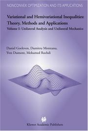Cover of Variational and hemivariational inequalities by D. Goeleven