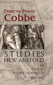 Front cover of Studies New and Old of Ethical and Social Subjects by Frances Power Cobbe
