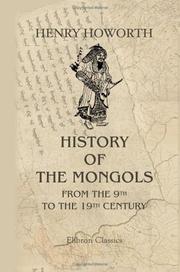 Front cover of History of the Mongols from the 9th to the 19th Century by Henry H. Howorth