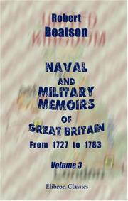Front cover of Naval and Military Memoirs of Great Britain, from 1727 to 1783 by Robert Beatson