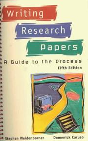 Cover of Writing research papers by Stephen Weidenborner