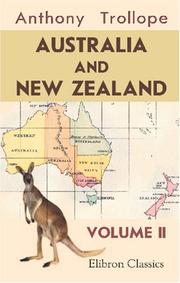 Front cover of Australia and New Zealand by Anthony Trollope