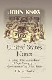 Cover of United States notes by John Jay Knox