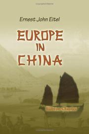Front cover of Europe in China by Ernest John Eitel