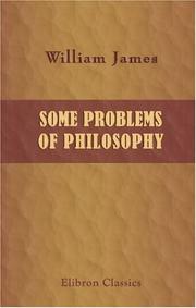 Front cover of Some Problems Of Philosophy by William James