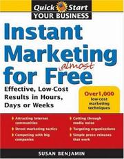 Cover of Instant marketing for almost free by Benjamin, Susan