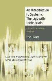 Front cover of Introduction to Systemic Therapy with Individuals by Fran Hedges