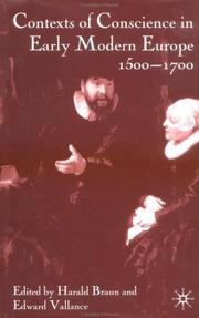 Front cover of Contexts of conscience in early modern Europe, 1500-1700 by Edward Vallance