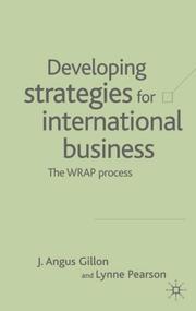 Front cover of Developing strategies for international business by J. Angus Gillon