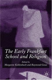 Front cover of The early Frankfurt School and religion by Margarete Kohlenbach