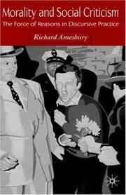 Cover of Morality and social criticism by Richard Amesbury
