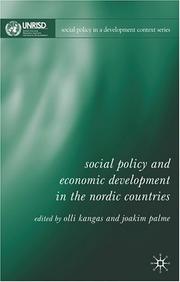 Front cover of Social policy and economic development in the Nordic countries by Olli Kangas