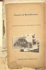 Front cover of Genres of Recollection by Penelope Papailias