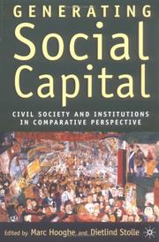 Cover of Generating social capital by Marc Hooghe