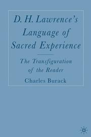 Front cover of D.H. Lawrence's language of sacred experience by Charles Burack