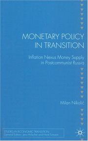 Front cover of Monetary policy in transition by Nikolić, Milan